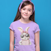 かわいいイースターバニーピンクサングラス Tシャツ