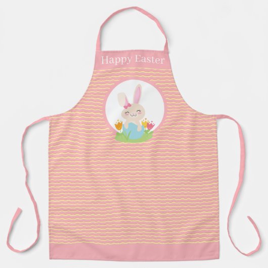 かわいいイースターバニーホリデーキッチン エプロン (正面)