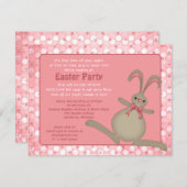 かわいいイースターバニーラビットイースターパーティの招待状 招待状 (正面/裏面)