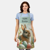 かわいいイースターバニーラビットエプロン エプロン (着用した状態)