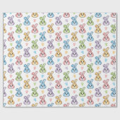 かわいいイースターバニーラビットパターン |休日 ラッピングペーパー (フラット)