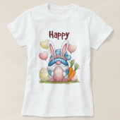 かわいいイースターバニー格言と卵とニンジン Tシャツ (デザイン正面)