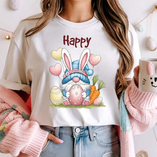 かわいいイースターバニー格言と卵とニンジン Tシャツ