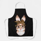かわいいイースターバニー母イースターヒョウ年のR エプロン (正面)