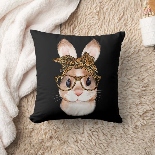 かわいいイースターバニー母イースターヒョウ年のR クッション (ブランケット)