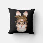 かわいいイースターバニー母イースターヒョウ年のR クッション (正面)