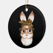かわいいイースターバニー母イースターヒョウ年のR セラミックオーナメント (左)