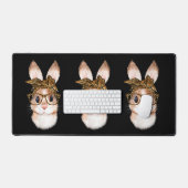 かわいいイースターバニー母イースターヒョウ年のR デスクマット (キーボード&マウス)
