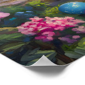 かわいいイースターバニー絵を描フローラのポスター ポスター (角)