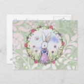 かわいいイースターバニー葉書 シーズンポストカード (正面/裏面)