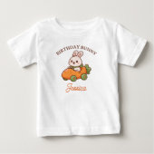 かわいいイースターバニー1歳の誕生日パーティー ベビーTシャツ (正面)
