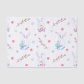 かわいいイースターバニー、イースターエッグと花 薄葉紙 (正面)