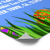 かわいいイースターバニー&エッグイングラスエッグ狩りポスター ポスター (角)