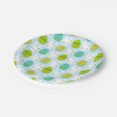 かわいいイースターバニー&エッグス ペーパープレート (アングル)