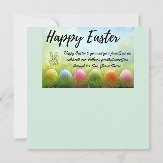 かわいいイースターバニー カード (裏面)