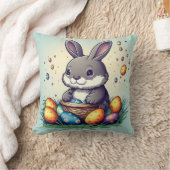 かわいいイースターバニー クッション (ブランケット)