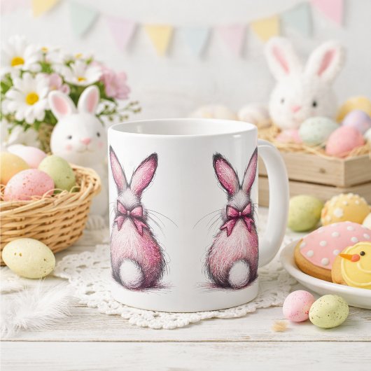 かわいいイースターバニー コーヒーマグカップ