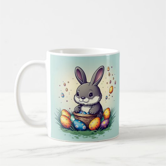 かわいいイースターバニー コーヒーマグカップ (左)