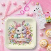 かわいいイースターバニー ペーパープレート (パーティー)