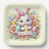 かわいいイースターバニー ペーパープレート (正面)
