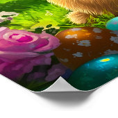 かわいいイースターバニー ポスター (角)