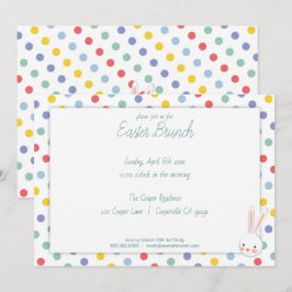 かわいいイースターバニー ポルカドット ブランシュ 招待状