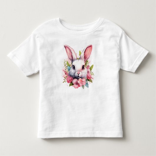 かわいいイースターバニー ポートレート ギフト Tシャツ (正面)