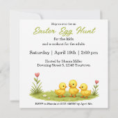 かわいいイースターバニー、ラム&シックイースターエッグ狩り 招待状 (裏面)