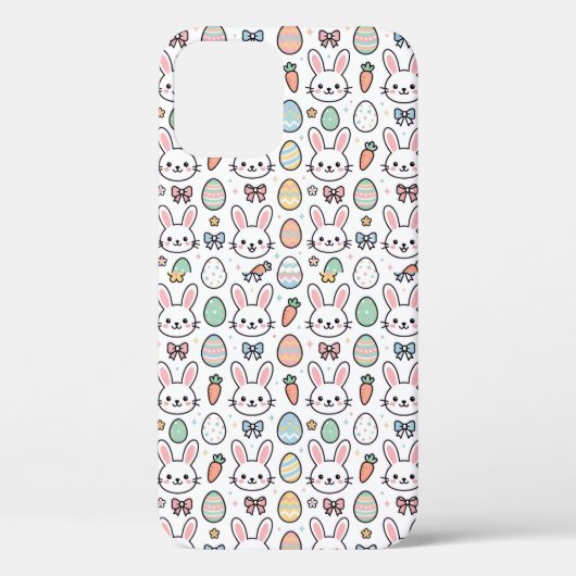 かわいいイースターバニー&卵のクッキー柄iPhoneケース Case-Mate iPhoneケース (裏面)