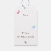 かわいいイースターバニー 幸せなイースター お名前入り ギフトタグ (裏面)