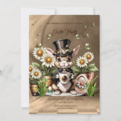 かわいいイースターバニー。 招待状 (正面)