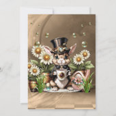 かわいいイースターバニー。 招待状 (裏面)