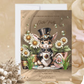 かわいいイースターバニー。 招待状