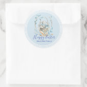 かわいいイースターバニー&春の花バスケット ラウンドシール (バッグ)