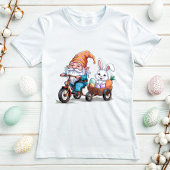 かわいいイースターバニー&格言シャツ、バニー&三輪車 Tシャツ