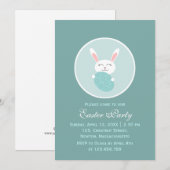 かわいいイースターバニー（青） 招待状 (正面/裏面)