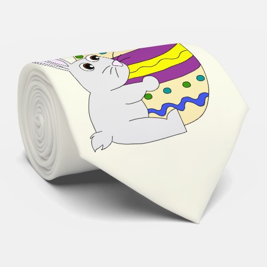 かわいいイースターバニ絵を描ーの卵 ネクタイ (ロール)