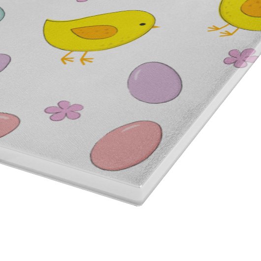 かわいいイースターパターンチキンエッグカスタムの色 カッティングボード (角)