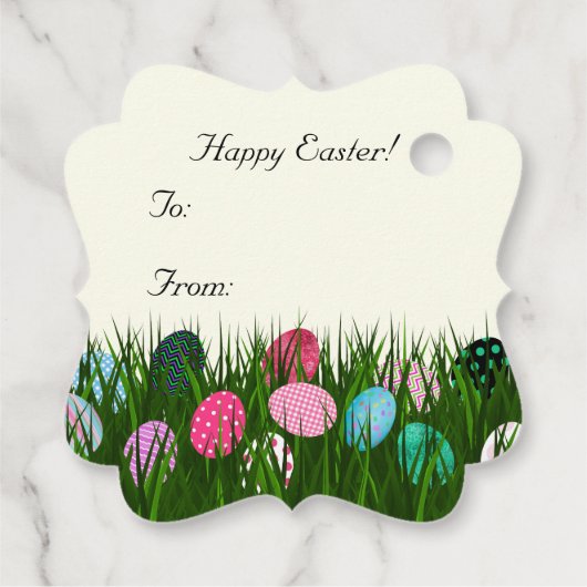 かわいいイースターパーソナライズされたラビットエッグギフトカード フェイバータグ (裏面)