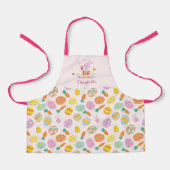 かわいいイースターピンクのバニーガーデンの卵パターンの子供 エプロン (正面)
