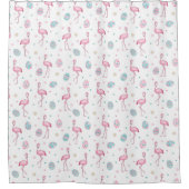 かわいいイースターフラミンゴ色彩の鮮やか&エッグパターン シャワーカーテン (正面)