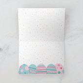 かわいいイースターフラミンゴ色彩の鮮やか&エッグパターン シーズンカード (内部)