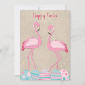 かわいいイースターフラミンゴ色彩の鮮やか&エッグ シーズンカード (正面)