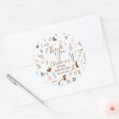 かわいいイースターフローラウサギ小さなバ感謝していニーユー ラウンドシール (封筒)