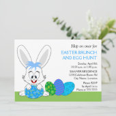 かわいいイースターブランチのバニーとエッグパーティー 招待状 (スタンド正面)