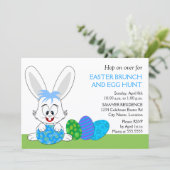 かわいいイースターブランチのバニーとエッグパーティー 招待状 (スタンド正面)