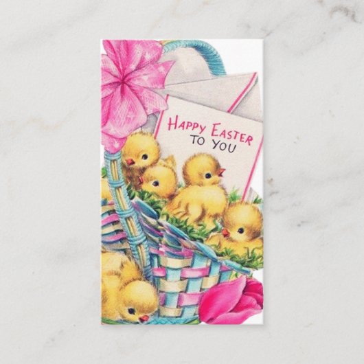 かわいいイースターミニレトロヴィンテージひな 名刺 (正面)