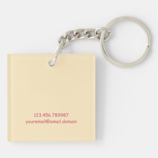 かわいいイースターユニコーンカスタマイズ可能キーチェーン キーホルダー (裏面)