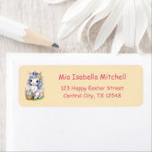 かわいいイースターユニコーン – 差出人住所ラベル ラベル (インサイチュ)