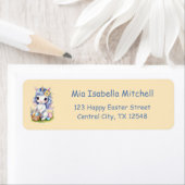 かわいいイースターユニコーン - 返送先ラベル ラベル (インサイチュ)